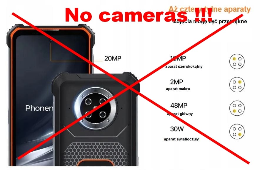 Rugged phones P10A no cameras